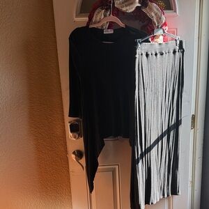 Elegant Black Women's Top/Maxi Skirt